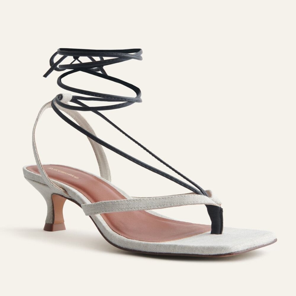 Reformation Selene Lace Up Kitten Heel Sandal Shoes 8